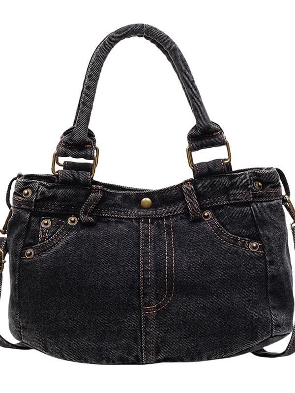 Denim Bag for Women 2025 New Style Fashion Casual Lazy Shoulder Bag Hong Kong Style Retro Commuter Underarm Bag