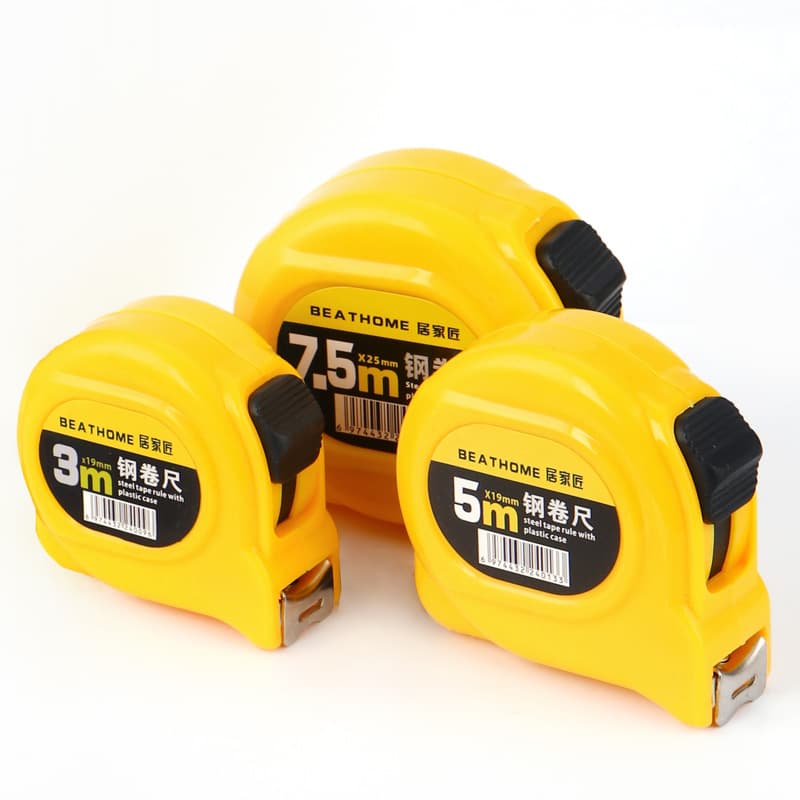 Steel tape measure 3m/5m/7.5m measuring tape measuring tool metric cm 19 wide yellow box ruler cross-border wholesale