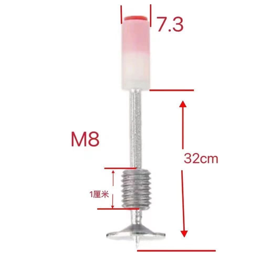 Lighting threaded nails mini M8 nails, concrete nail gun shooting nails, removable threaded round piece 7.3 integrated nails for ceiling lights