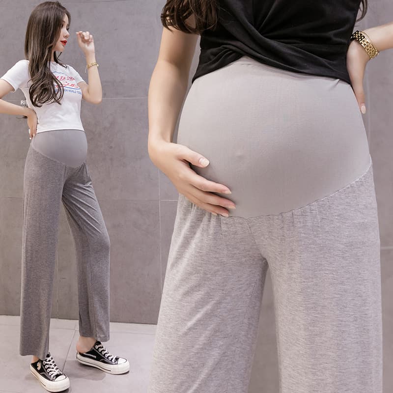 Maternity Pants 2023 Spring/Summer New Fashion Seamless High-Waist Belly Support Modal Maternity Wide-Leg Pants