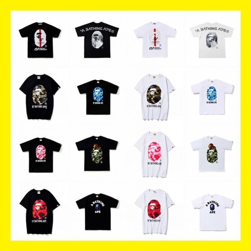 Overseas Wholesale Japanese Street Style Camouflage Shark Tiger Ape Color-Block Glow-in-the-Dark Short Sleeve Couple Loose T-Shirt