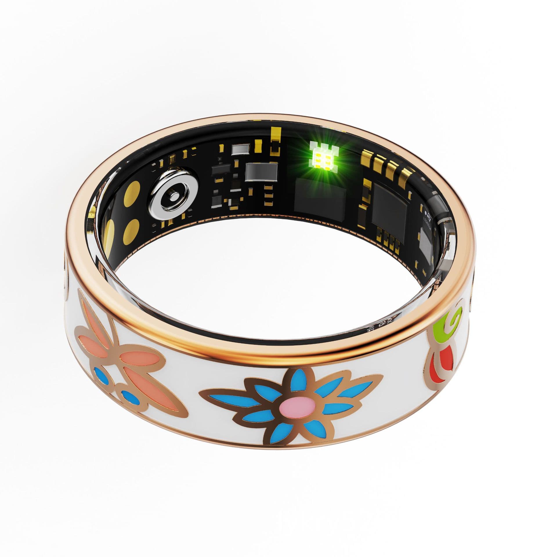 R18A (Smart Health) Enamel Heart Rate Blood Pressure Blood Oxygen Sleep Health Detection Step Counting Smart Ring