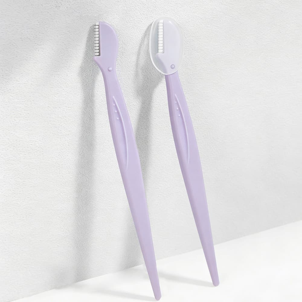 New Straight Handle Eyebrow Razor Safety Type Eyebrow Shaver for Beginners with Protective Net Eyebrow Trimmer Women Makeup Tool
