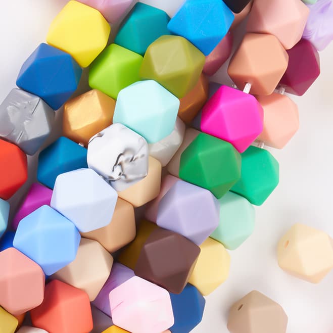 Silicone Baby Teether Beads 17mm Octagonal Beads Children Silicone Beads DIY Jewelry Making Factory Wholesale