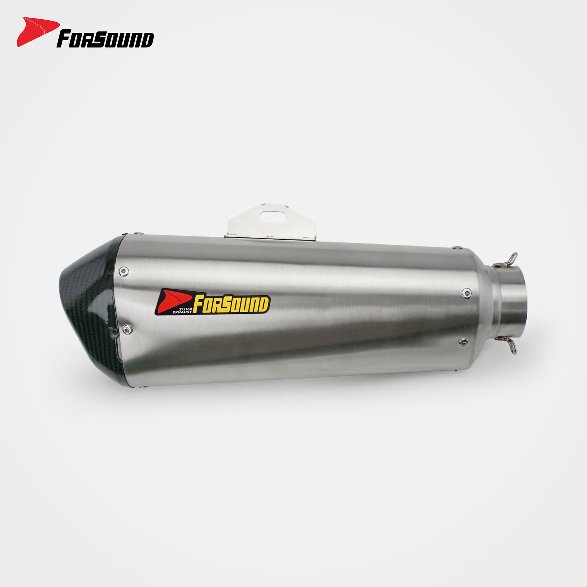 Universal motorcycle modified tail section exhaust pipe twisted stainless steel carbon fiber 60MM caliber Honda Kawasaki