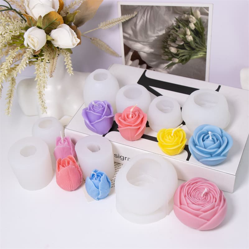 Tulip Bud Silicone Candle Mold DIY Rose Bud Peony Decoration Scented Candle Mold