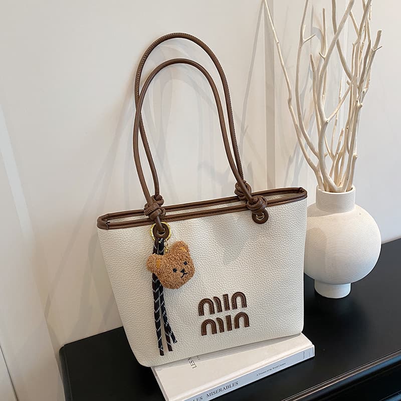 Cross-border Mini Women's Bag Textured Tote Bag Women's New Retro Simple Handbag Versatile Color-Block Shoulder Underarm Bag