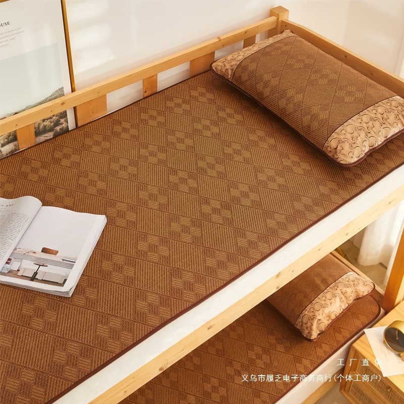 Summer rattan mat, dormitory single student cooling mat, foldable straw mat, bunk bed, dormitory, naked sleeping, ice silk mat, home use