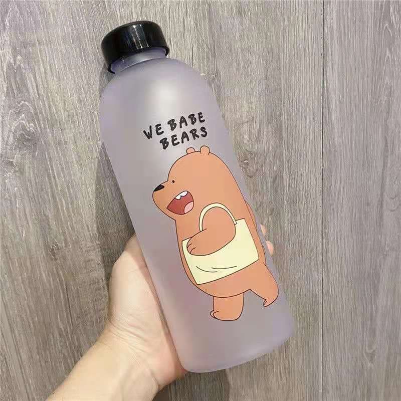 Cross-border Amazon Gradient Space Cup Outdoor Large Capacity Frosted Sports Portable Plastic Water Bottle with Stainless Steel Lid