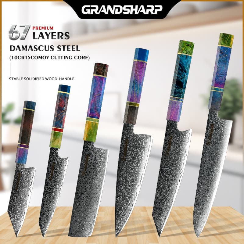 Damascus chef's knife cleaver knife kitchen knife slicing cleaver kitchen knife Damascus knife