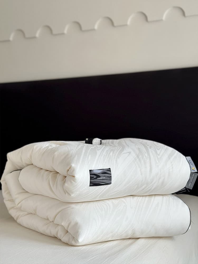 A-Class 60S Long-Staple Cotton Jacquard Spring/Autumn Quilt, Soybean Protein Fiber Extra Thick 2-in-1 Dual-Layer Quilt