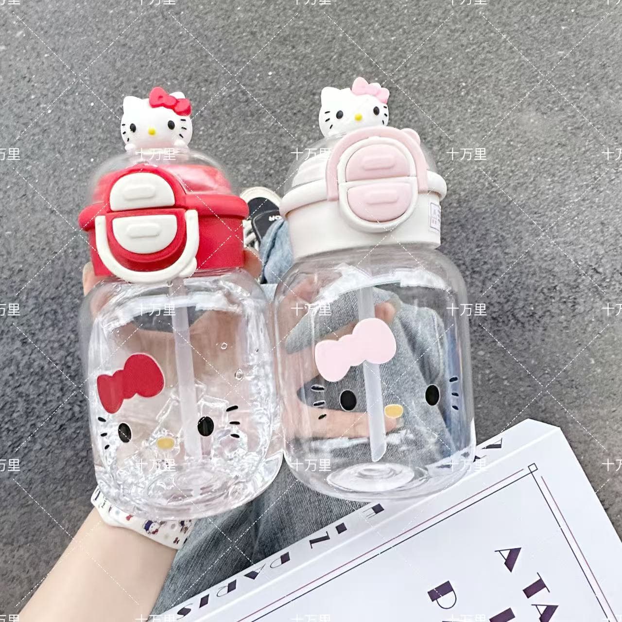 Yichenxi New Cartoon Hello Kitty Water Cup, Cute for Girls and Students, High-Aesthetic Heat-Resistant Portable Straw Cup