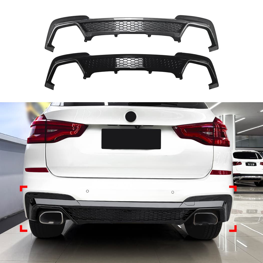 For BMW X3 G01 Pre-LCI M Sport 2018-2021 X3M Style Rear Lip Diffuser Spoiler Modification