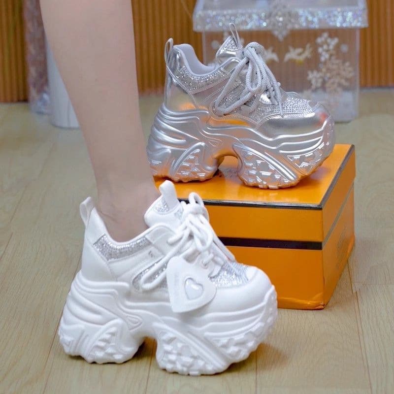 Thick Sole Dad Sneakers Women 2026 New Style Versatile Inner Height Increase Platform Casual Fashion Cross-Border Wholesale Women's Shoes