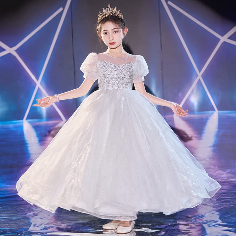 Children's dress summer dress 2025 new style girl's dress little girl princess dress flower girl piano performance dress