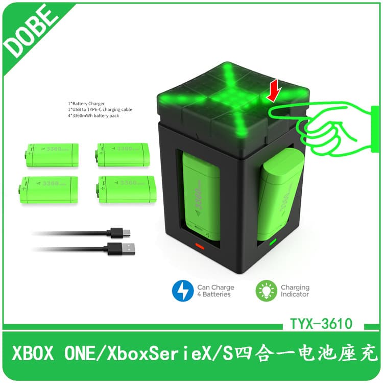 Xbox Series X/S Wireless Game Controller Battery Pack Charging Stand ONE Controller 4-in-1 Battery Charging Stand