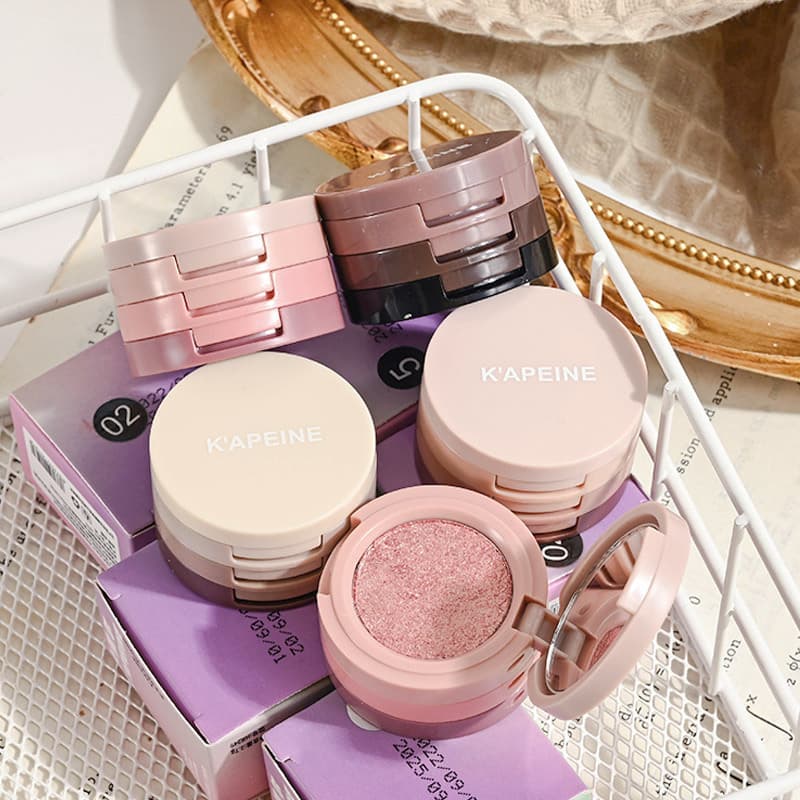 Capel Macaron Three-Layer Sandwich Eyeshadow Pearlescent Matte Glitter Contour Shading Earth Tone Long-Lasting Eyeshadow