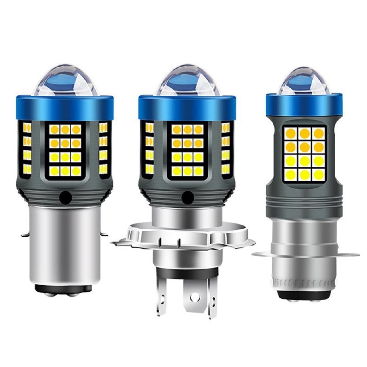 Car Motorcycle Headlight H4 H6 P15D BA20D Dual-Color High-Power Bright Headlight Lens Headlamp