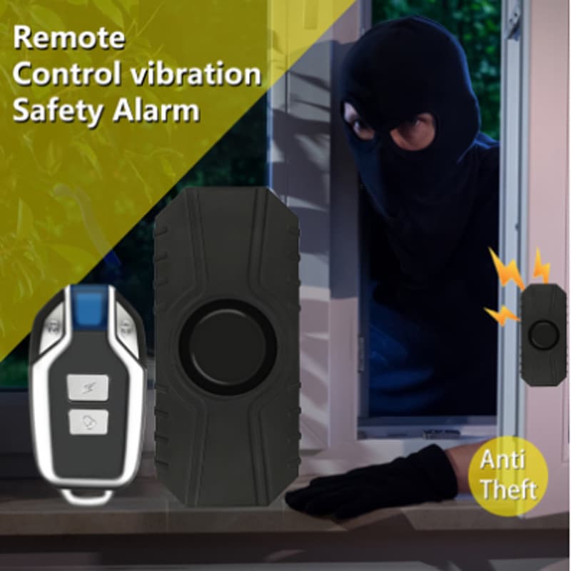 T1 Door Window Bicycle Alarm Electric Vehicle Alarm Wireless Remote Vibration Waterproof Motorcycle Anti-Theft Device