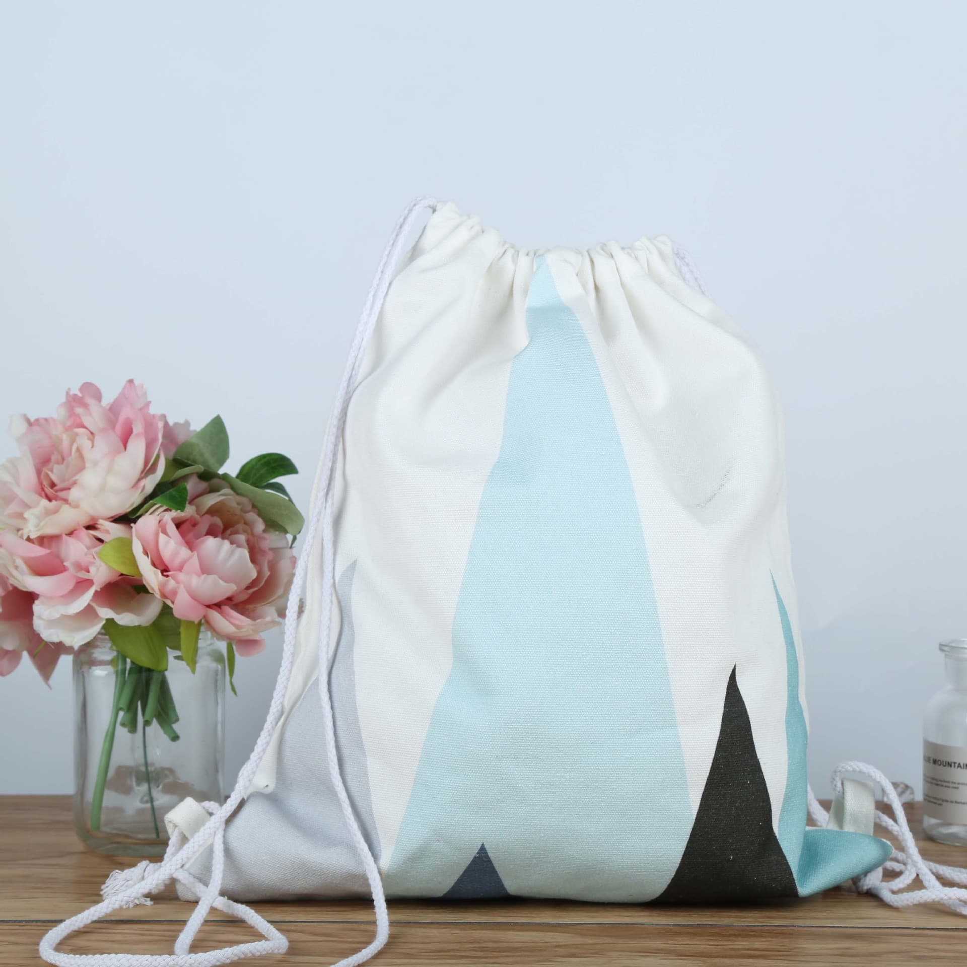Custom drawstring bags with logo printing, drawstring backpacks for student training classes, sports event drawstring backpacks