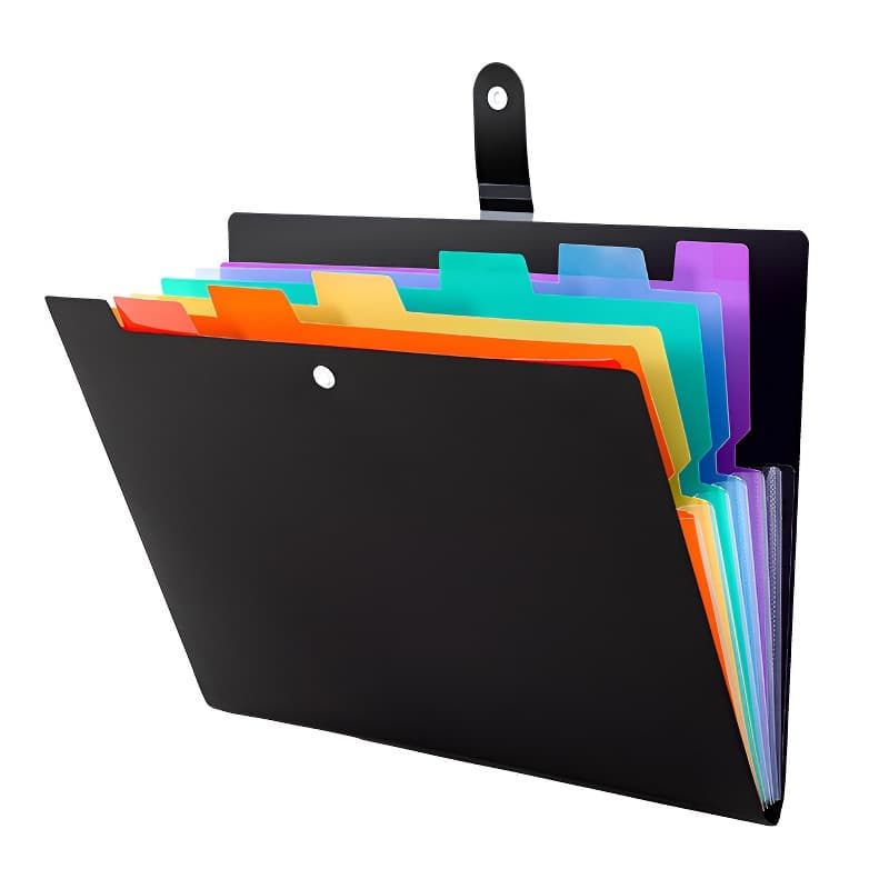 Amazon Recommended Colorful PP Organizer Bag 7-Slot Rainbow Expanding File Folder for Office Documents