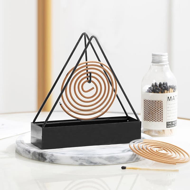 Triangular Mosquito Incense Bracket Home Creative Iron Sandalwood Fireproof Bracket Mosquito Repellent Mosquito Incense Rack Mosquito Incense Stove Coil Incense Universal