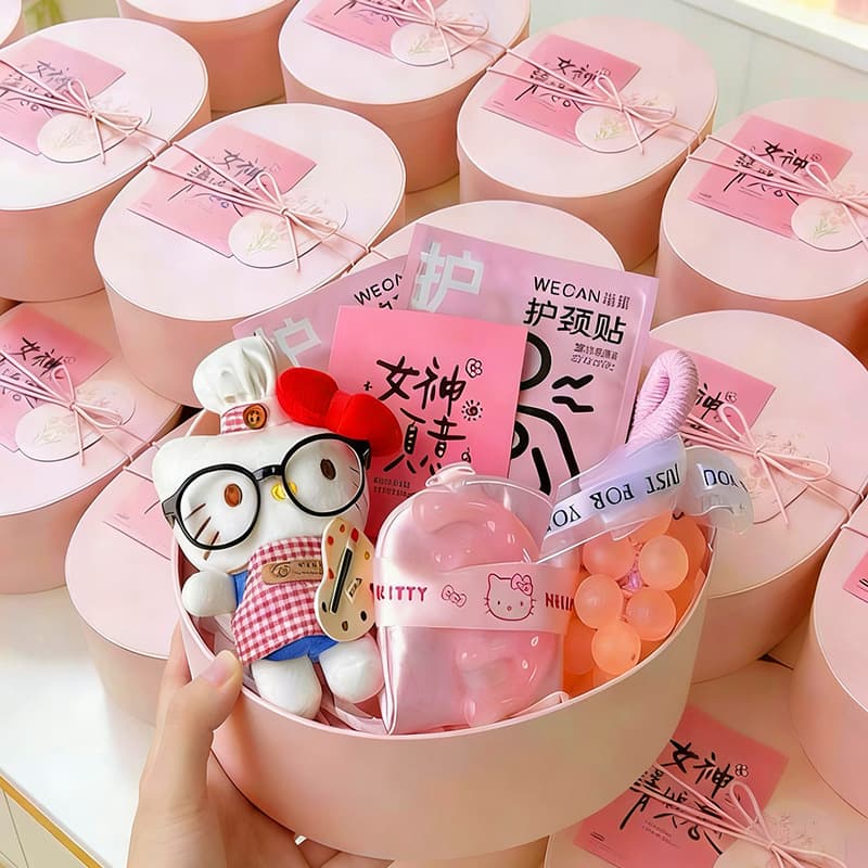 Pink kraft paper box, souvenir candy, baking packaging, food grade material cake box, color paper box