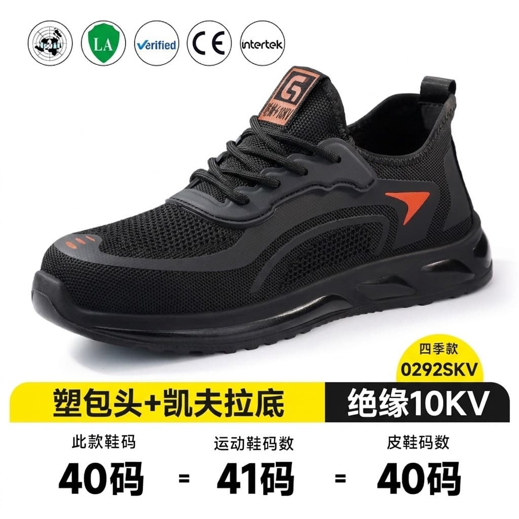Summer Safety Shoes for Men 10KV Electrician Shoes Anti-Smash Anti-Puncture Insulated Wear-Resistant Protective Work Shoes Wholesale