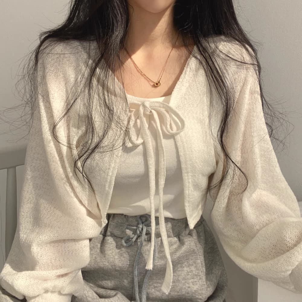 French-style short cardigan overlay, thin high-end ice silk white sun protection open-front jacket for women summer