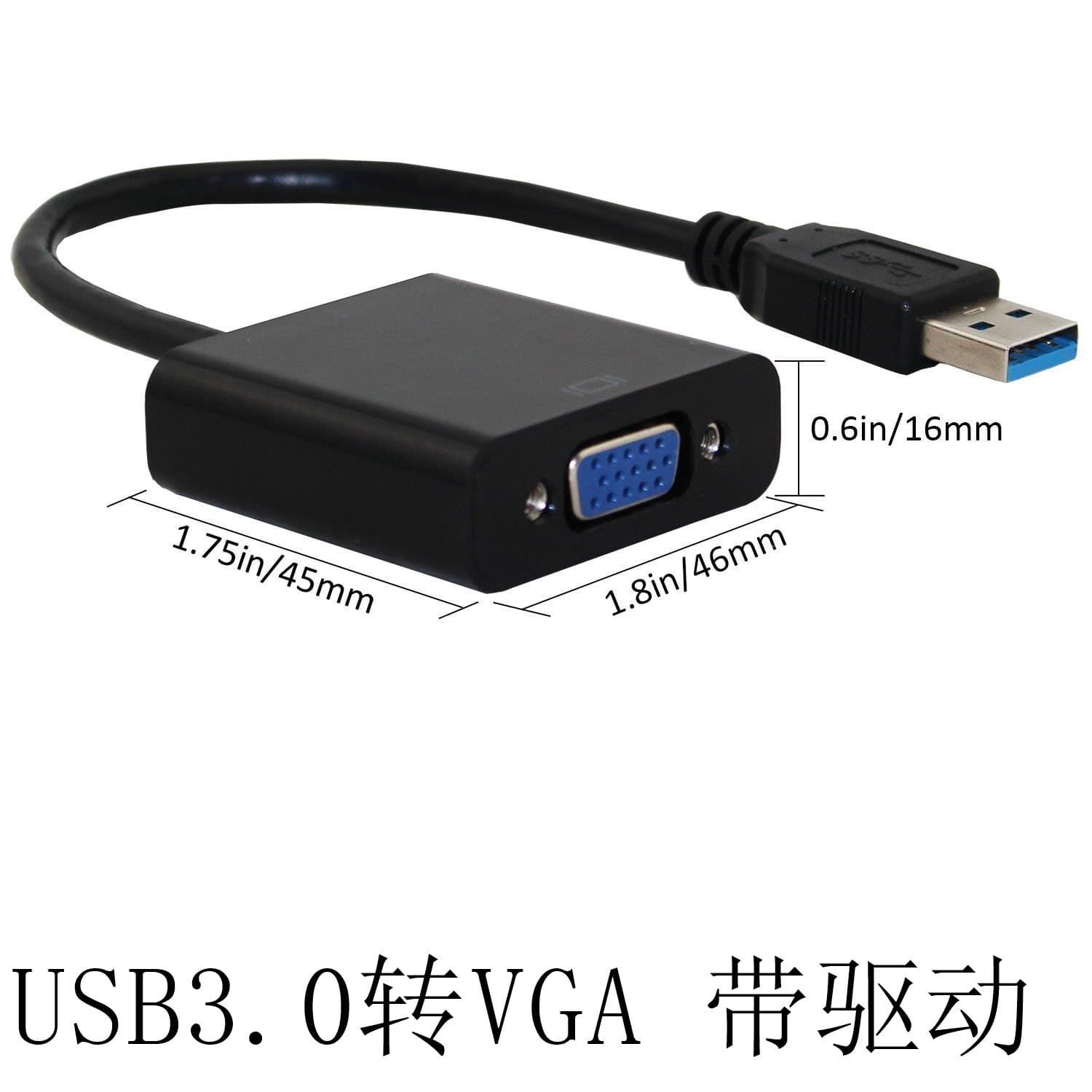 USB to VGA Projector Interface External Graphics Card USB 3.0 to VGA Converter Monitor Adapter Cable
