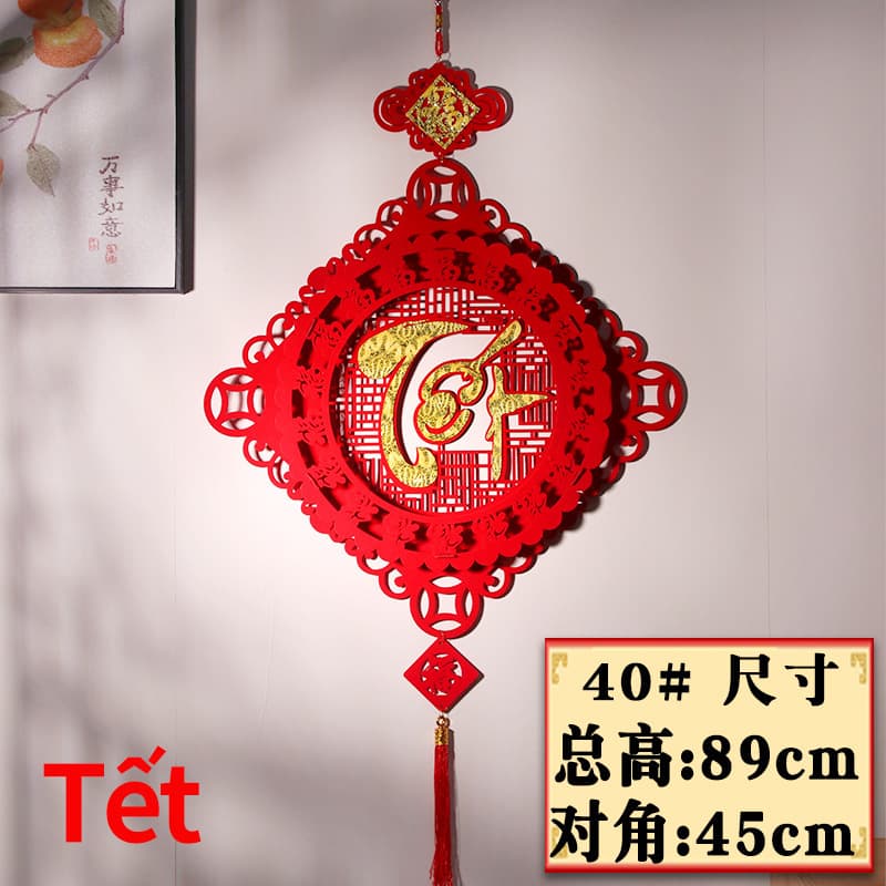 New Year Spring Festival Decoration High-End "Fu" Character Vietnamese Ornament Living Room and Entrance Door Hanging Decor Spring Festival Felt Hanging Piece
