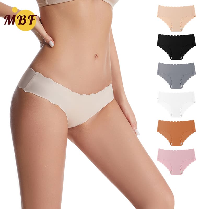 Sexy Lingerie European American Wave Thong Ice Silk Sports Seamless Cotton Crotch Low Waist Fitness Plus Size Panties for Women