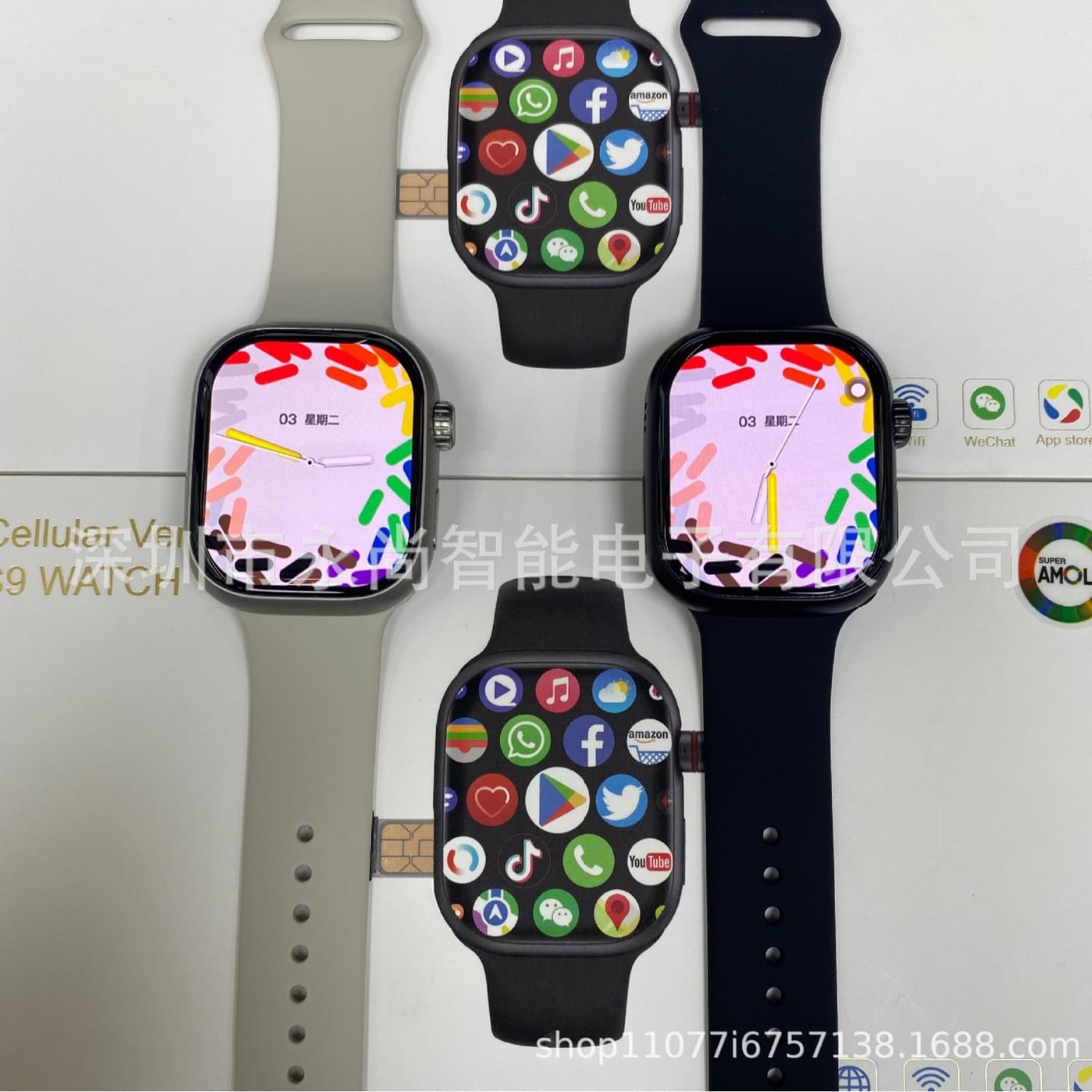 Cross-border hot model CD99 smart watch 4G full network access card watch 180 degree rotating camera S9 business model