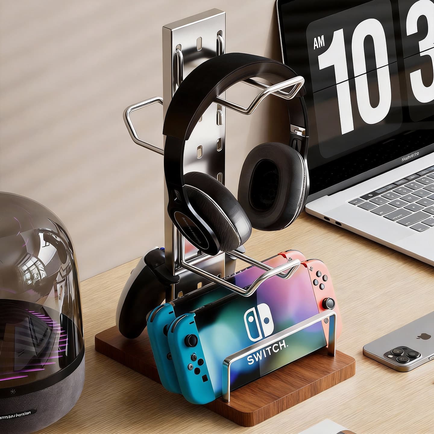 Desktop Creative Game Controller Stand, Home Bluetooth Headset Wireless Headphone Storage Rack, Multi-Layer Game Console Holder