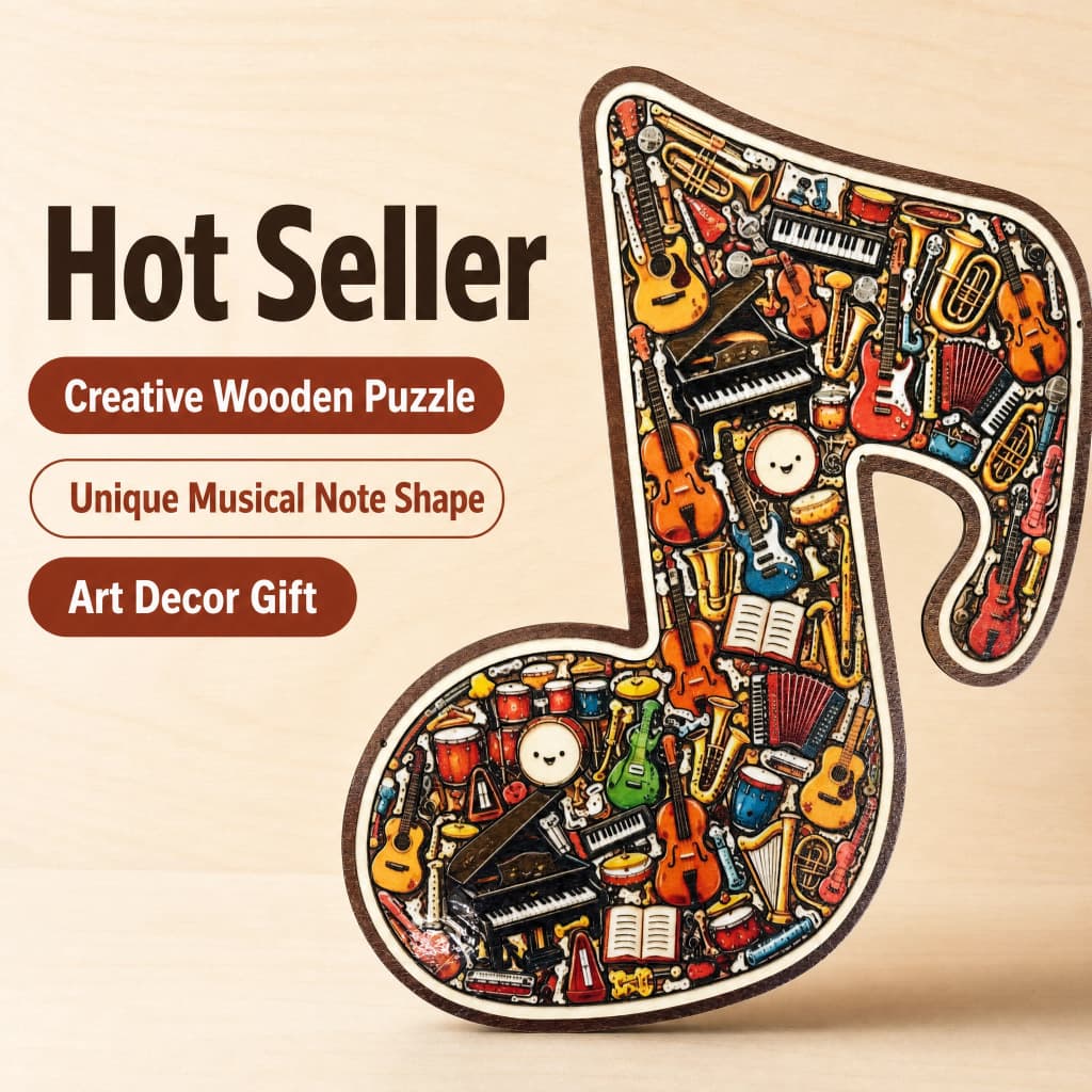 Cross-border Amazon Creative Instrument Jigsaw Puzzle Musical Note Shaped Puzzle Gift