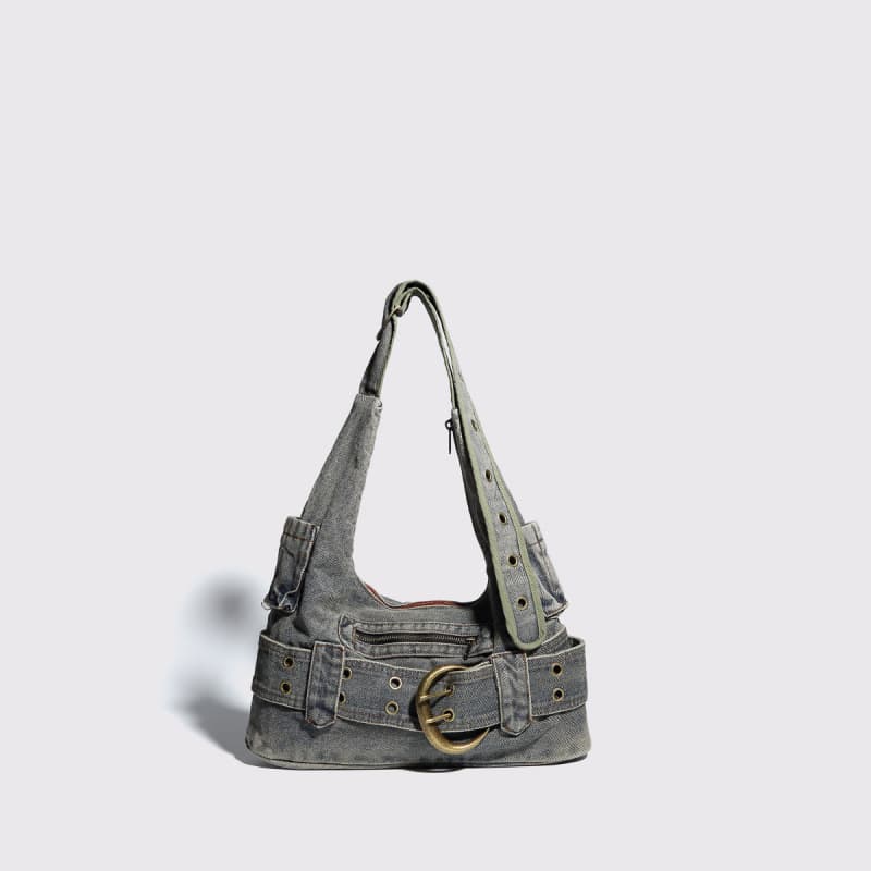 2025 New Y2K Washed Denim Bag Women's Bag Vintage Textured Underarm Bag Casual Versatile Crossbody Bag Cross-border
