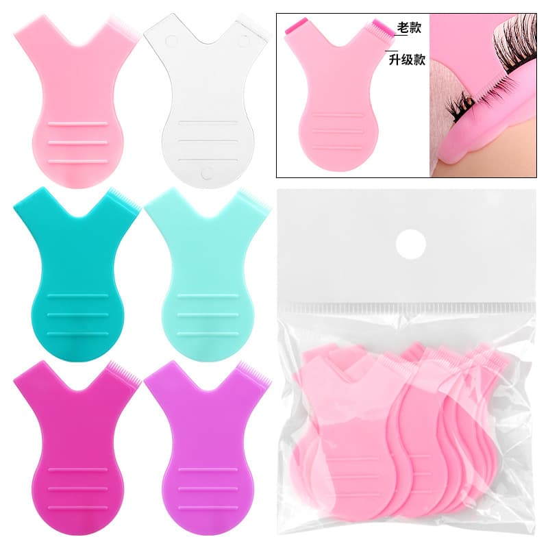 Silicone Brush Head for Eyelash Curling Y-Shaped Eyelash Brush And Tweezers Set of 10 for Eyelash Extensions And Grooming