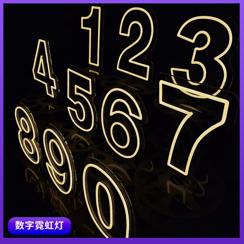 Cross-border LED Neon Light Sign Home Decor Soft Silicone Number Shape Glow Personalized Design