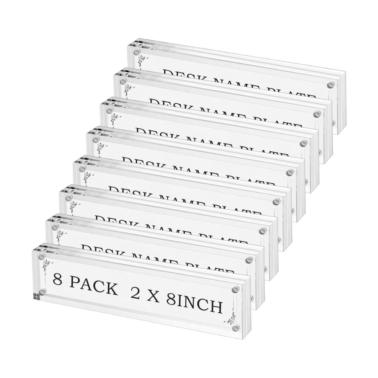 Hot-selling acrylic office desk nameplate, transparent acrylic desk nameplate holder, business magnetic frame nameplate
