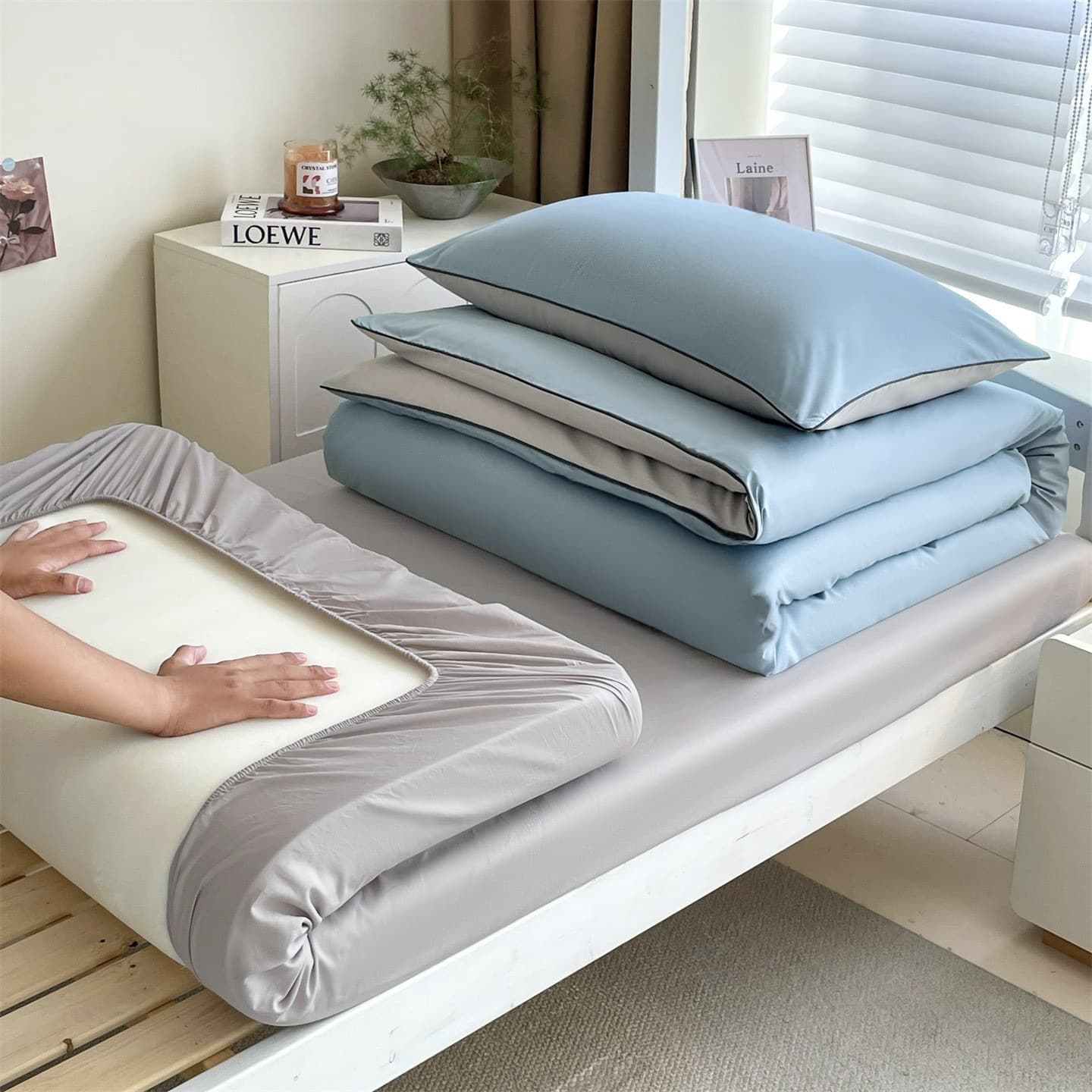 Pure Cotton Student 3-Piece Set Single Bed Dormitory Bunk Bed Employee Bedroom Fitted Sheet Duvet Cover Bedding