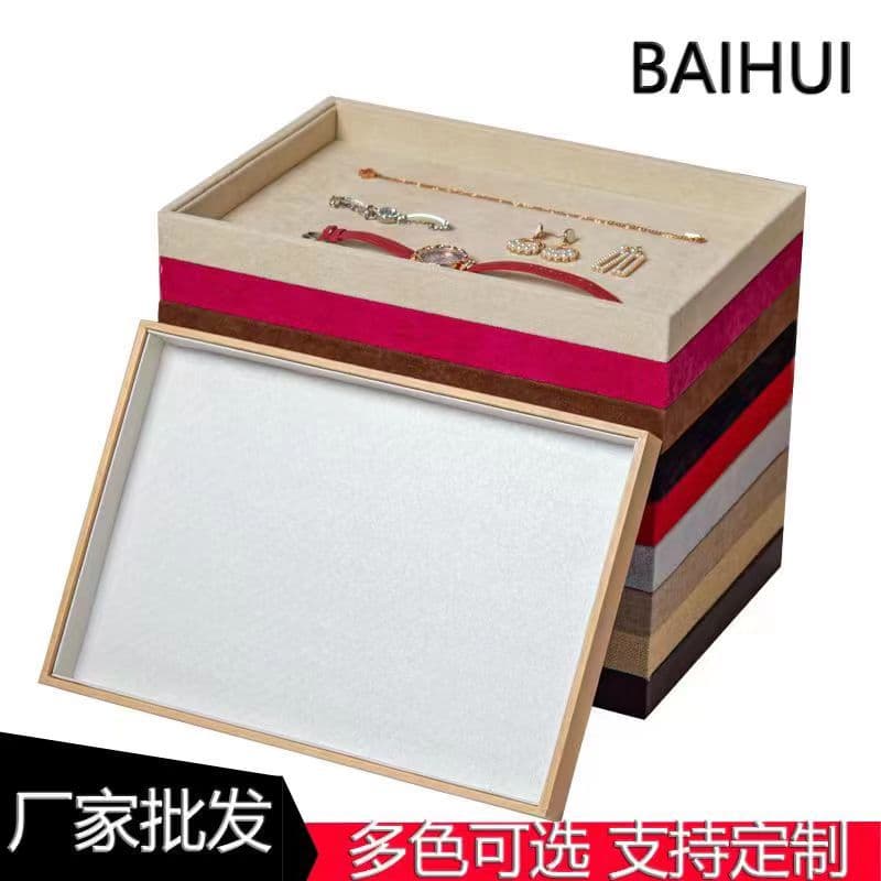Large Empty Ice Flower Velvet Jewelry Storage Tray Jewelry Display Stand Street Stall Prop Viewing Tray Factory Direct Supply