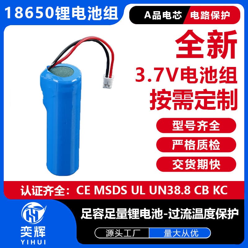 Custom Series/Parallel 18650 Li-ion Battery Pack with Protection Board and Leads, High Capacity 3.7V for Hair Dryer