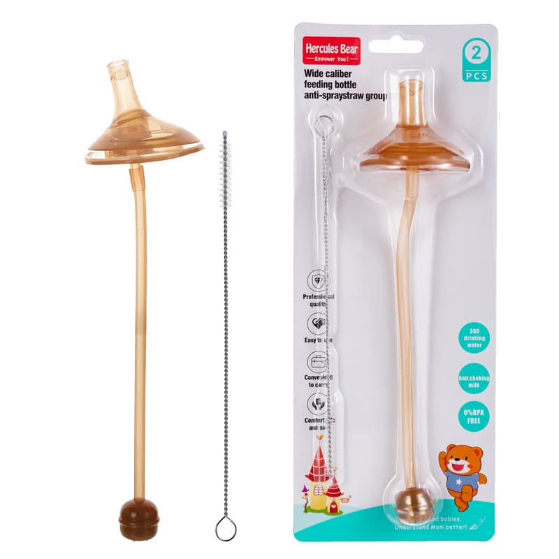 Foreign trade export nano-silver baby bottle conversion learning cup straw accessories wide-caliber baby bottle anti-spray straw set