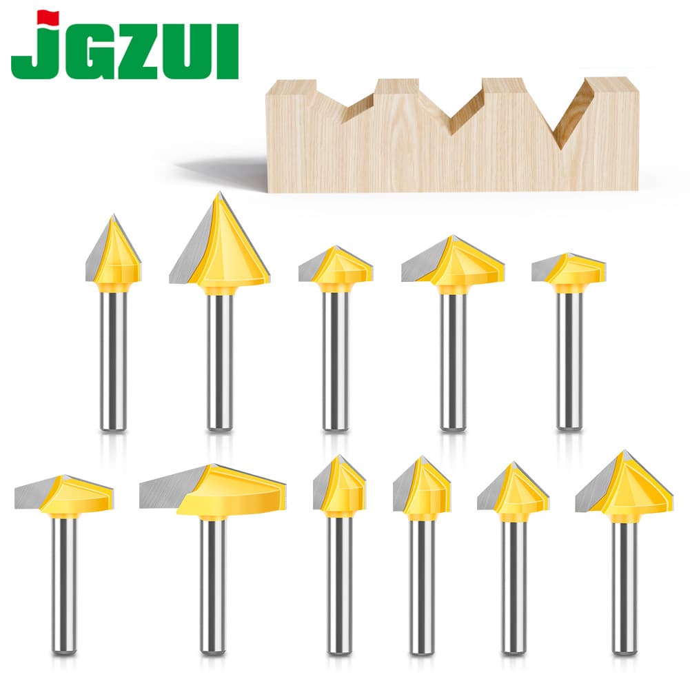 6mm Shank 3D V-bit Engraving Cutter CNC Carving Tool V-shaped 60/90/120 Degree Woodworking Router Bit