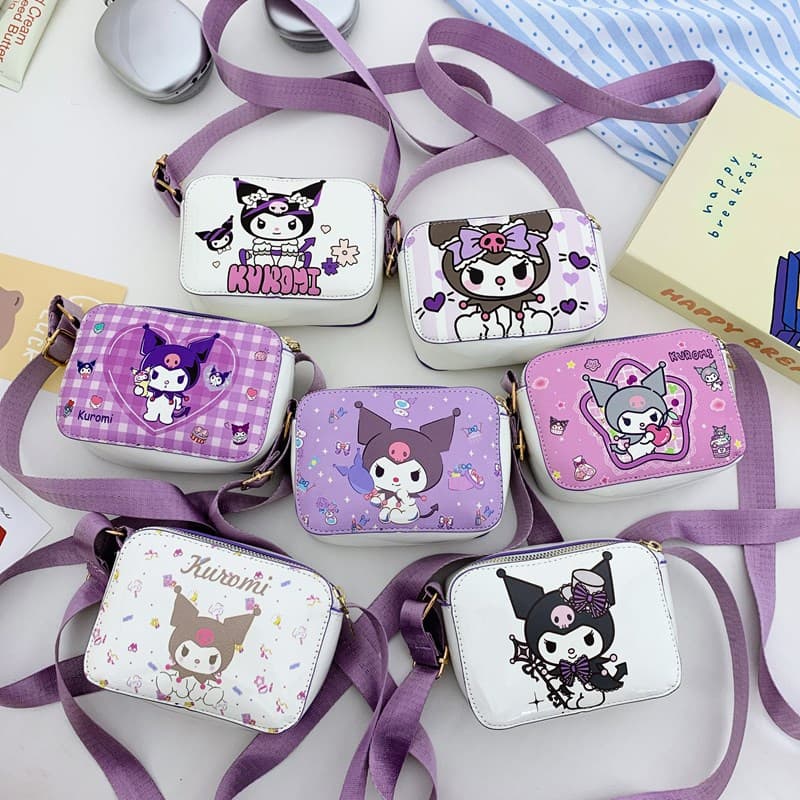 2025 New Children's Small Crossbody Bag Cute Girl Kuromi Shoulder Sling Bag Cartoon Little Girl Accessory Bag