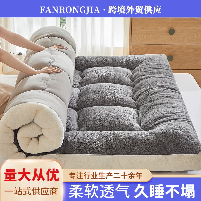 Winter Milk Fleece Soybean Fiber Mattress Pad Dormitory Mattress Base Household Bed Underpad Single/Double Soft Pad