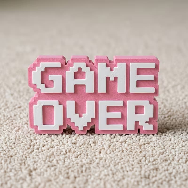 Cross-border Best Seller GAME OVER Pixel Game Desktop Decor Game Room Tabletop Statue