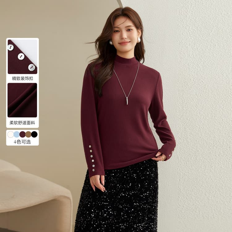【Soft Skin-Friendly Mock Neck】Xianlixiu Plus Size Women's Slim-Fit Slimming Base Layer Knit Sweater, New Winter Style for Curvy Girls