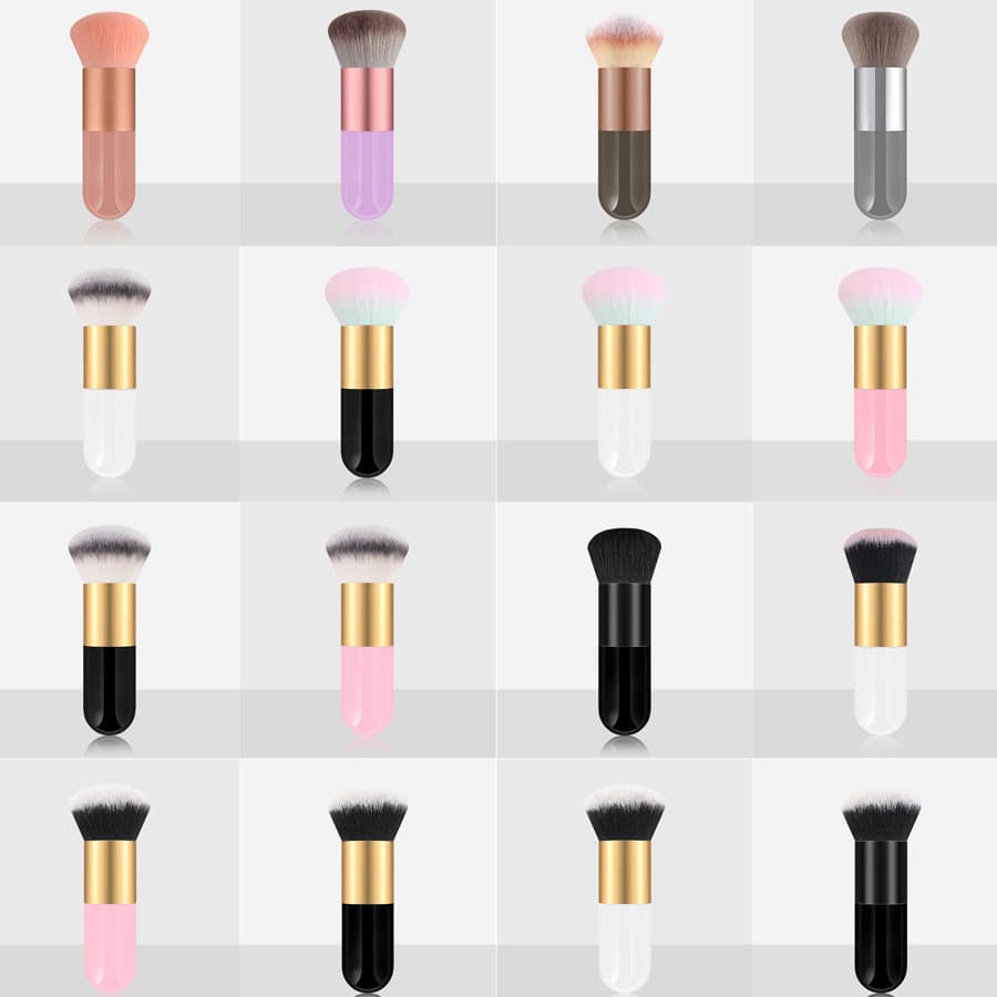 Single Chubby Makeup Brush - White Gold, Black Gold, Pink Gold Chubby Foundation & Powder Brush - 16 Colors
