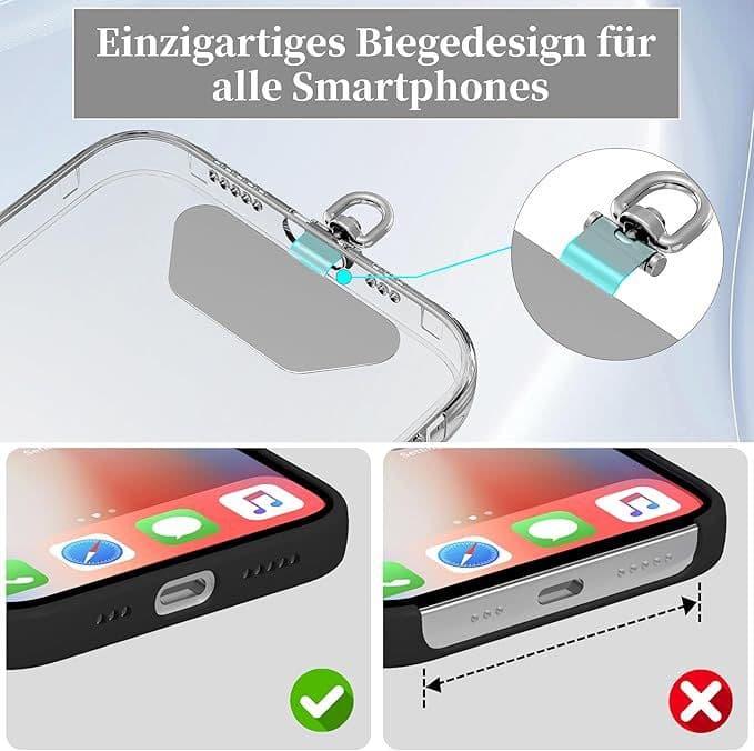 Stainless Steel Metal Clip Phone Lanyard Phone Case Anti-Loss Rotatable Spacer Thin Phone Fixing Plate
